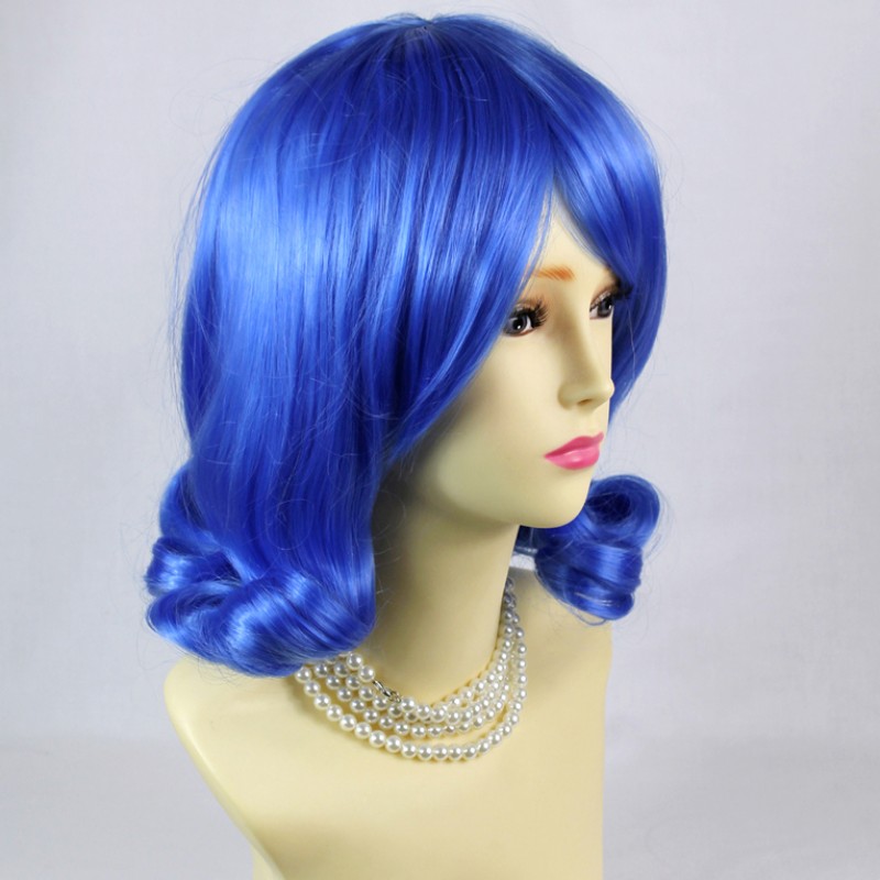 Wiwigs Classy Cute Dark Blue Curly Short Ladies Wigs Cosplay Party Hair from WIWIGS UK
