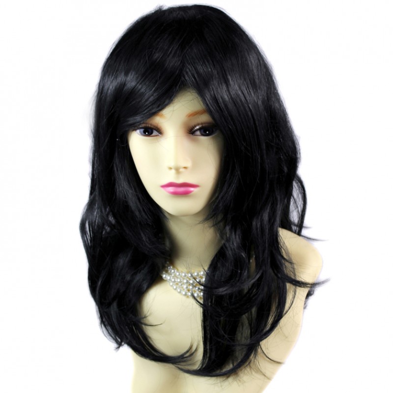 Long black wig uk hot sale