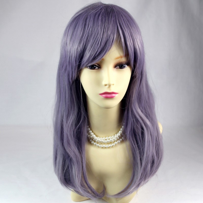 Long purple cosplay wig discount