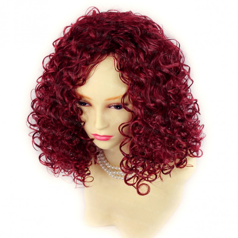 Wiwigs AMAZING Wild Untamed Medium Curly Wig Burgundy Red mix