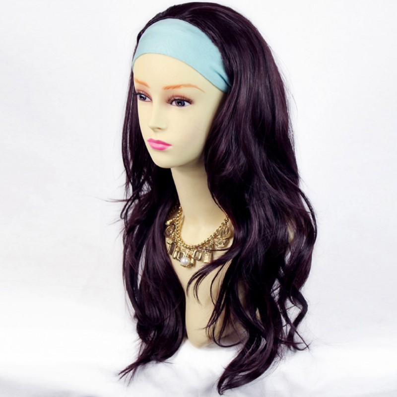 Wiwigs Sexy Dark Burgundy Plum Pretty Long 3 4 Fall Wig
