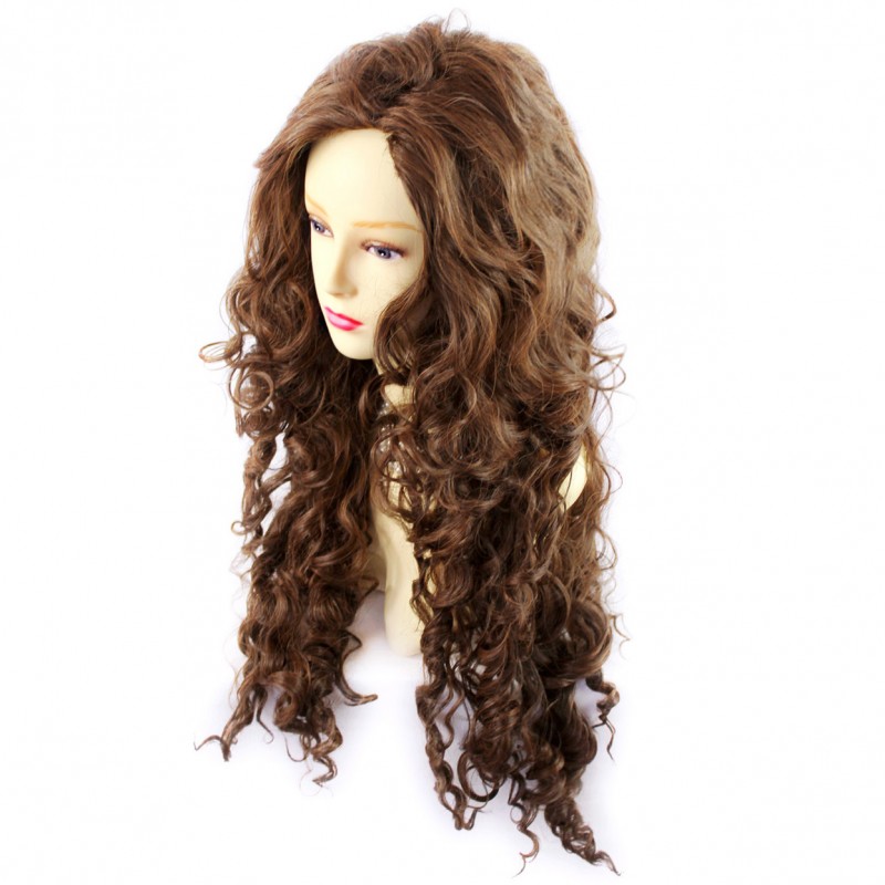 Brown curly hotsell wig uk