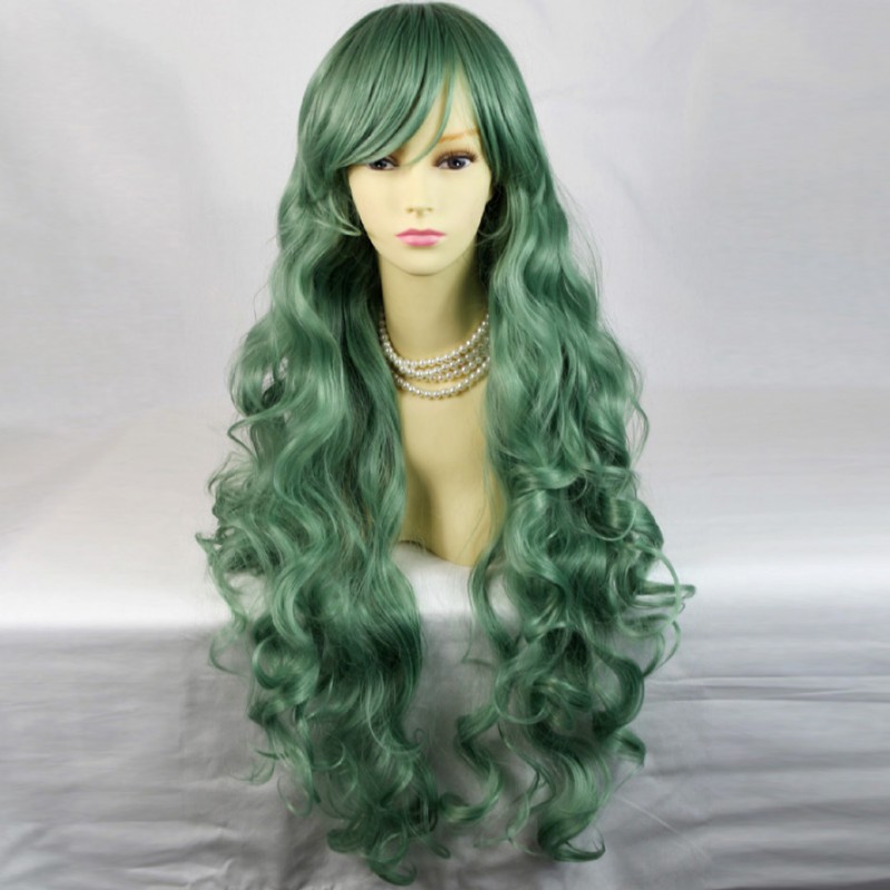 Wiwigs Watch Out Cosplay Long Curly Green Ladies Wigs from WIWIGS UK