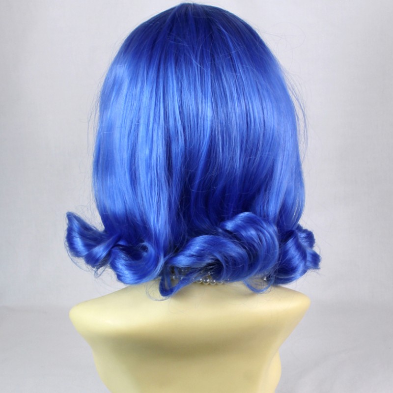 Wiwigs Classy Cute Dark Blue Curly Short Ladies Wigs Cosplay Party Hair from WIWIGS UK