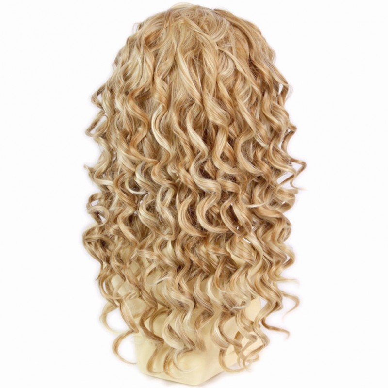 Wiwigs Lovely Stunning Long Curly Blonde mix skin top Wigs