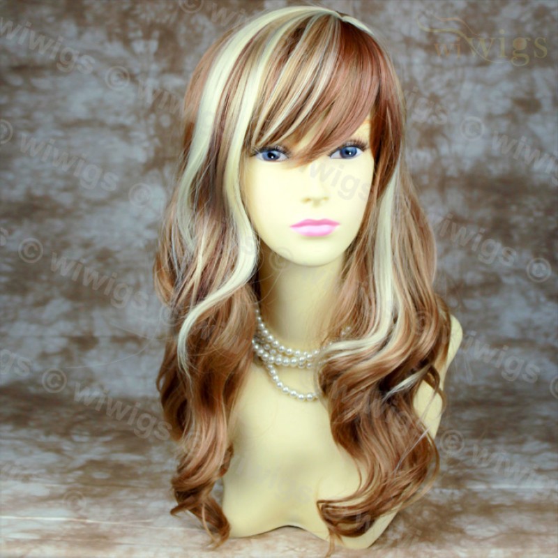 Wiwigs Blonde Red mix OFF CENTER Wavy LADIES wigs UK