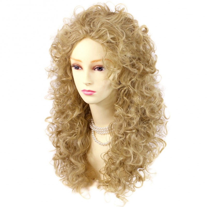 White blonde on sale curly wig