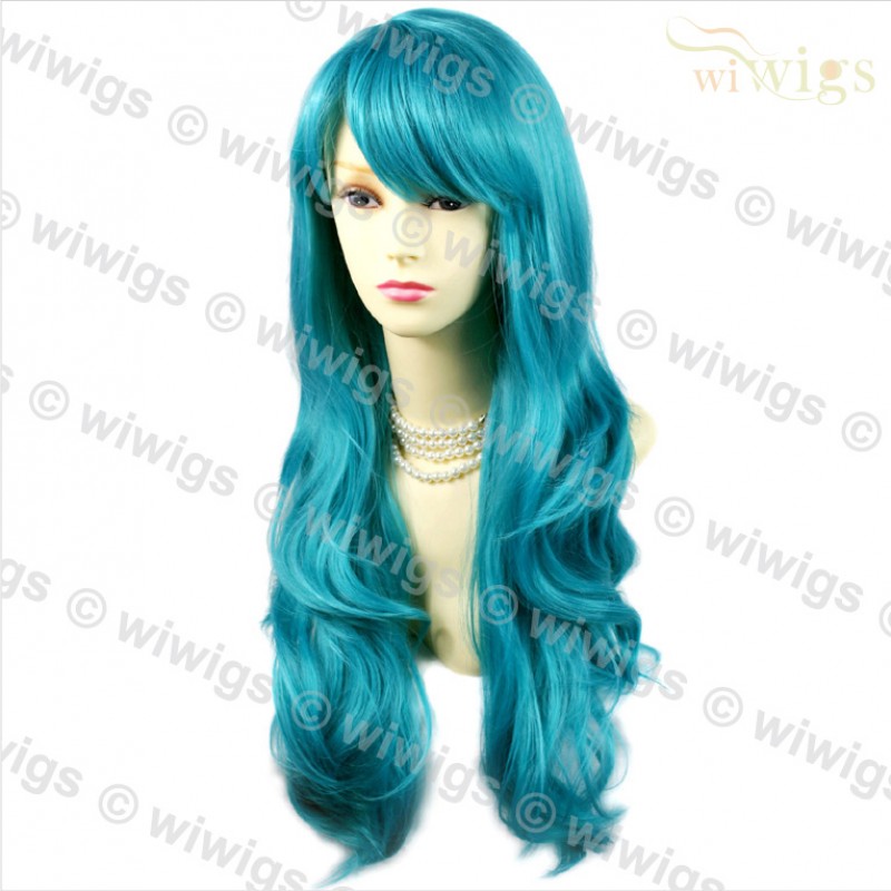 Long turquoise wig hot sale