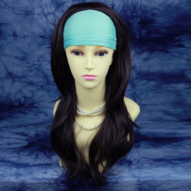 Wiwigs Dark Brown 3 4 Fall Hair Piece Long Straight Layered Wavy