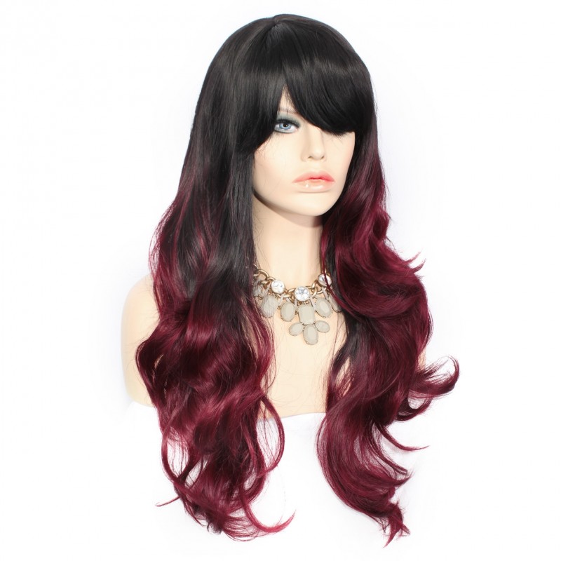 Wiwigs Sexy Black Brown And Burgundy Beautiful Long Wavy