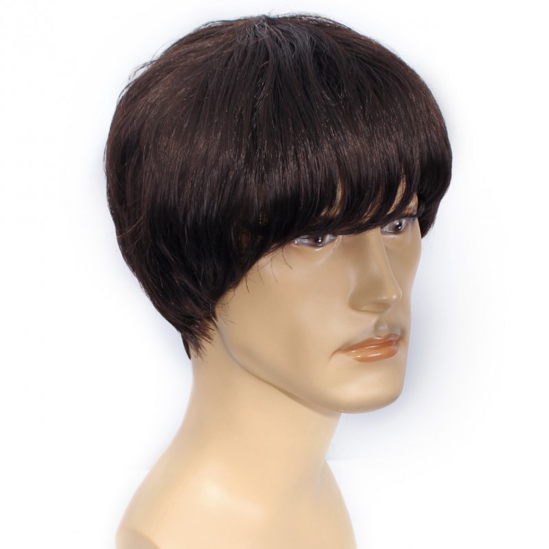 Wiwigs Mens Short Wig Dark Brown mix with Dark Auburn Men s Full Wig
