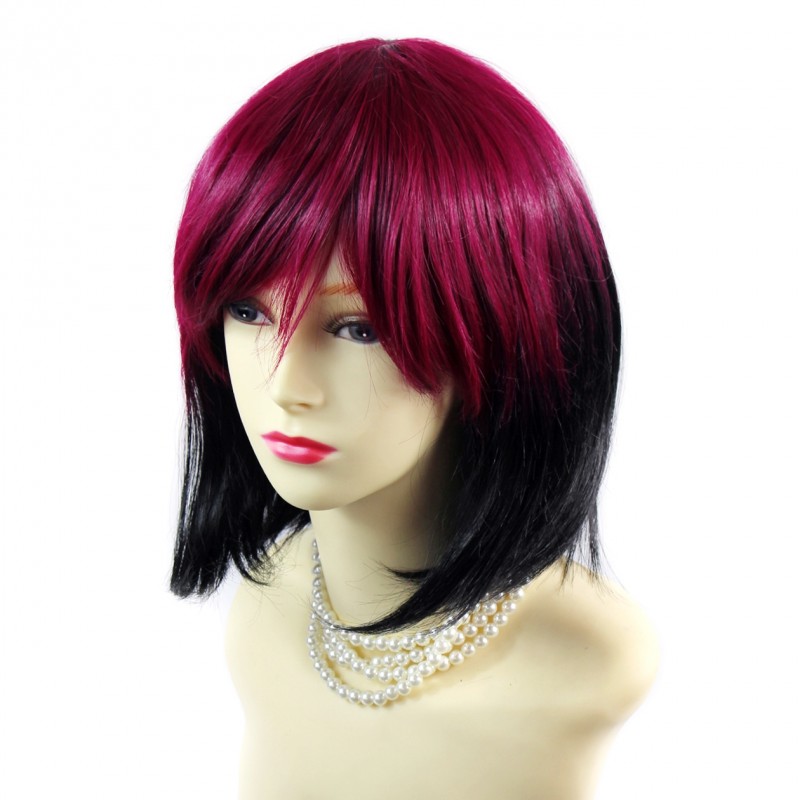 Red and black bob wig online