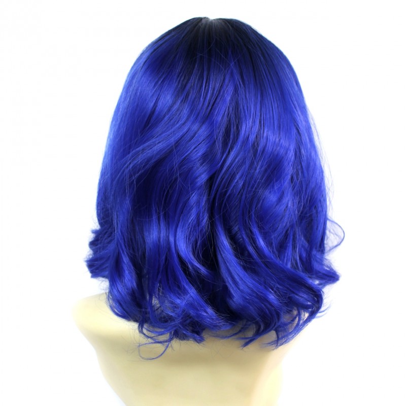Wiwigs Wiwigs Lovely Medium Bob Style Wig Blue Off Black Dip Dye Ombre Hair UK