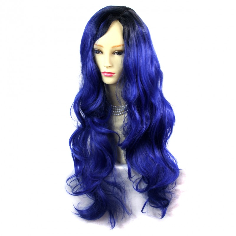 Dip Dye Black Hair Blue