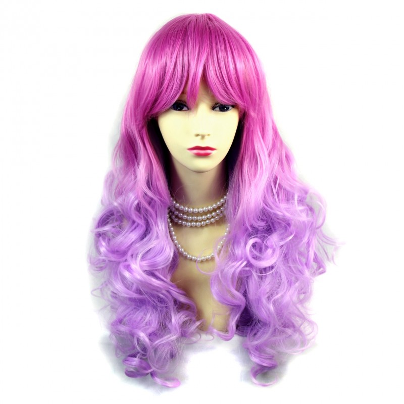 Wiwigs Wiwigs Romantic Long Curly Wig Dark Pink Light Purple