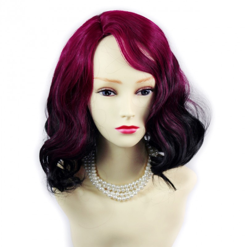 Wiwigs Wiwigs Lovely Short Wavy Wig Light Wine Red Off Black