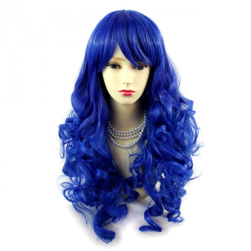 Wiwigs - Wiwigs ® Romantic Long Curly Wig Blue & Dark Blue Dip-Dye Ombre  Hair UK