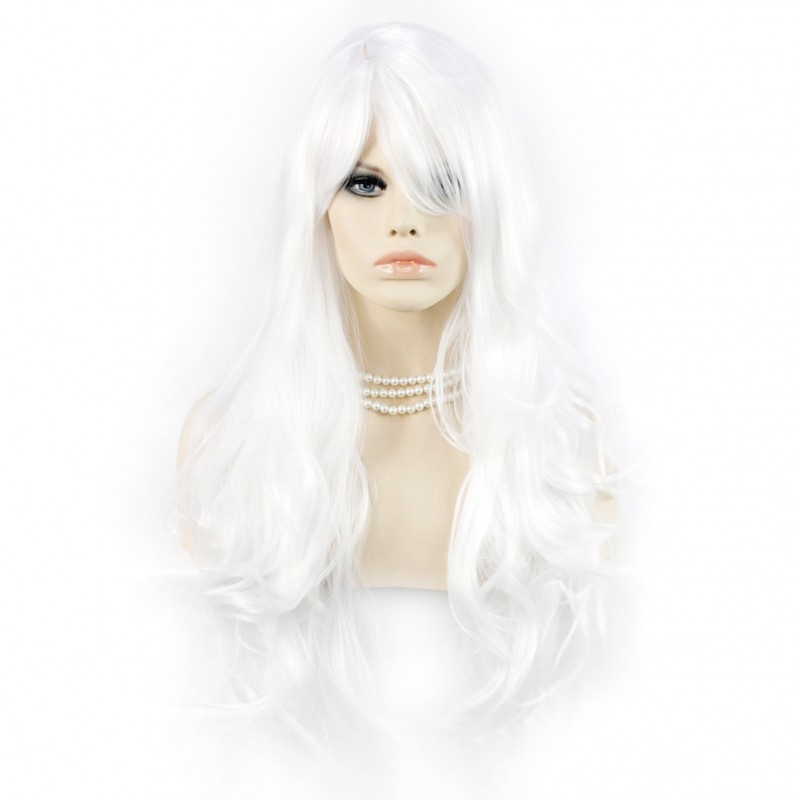 Long white cosplay 2025 wig