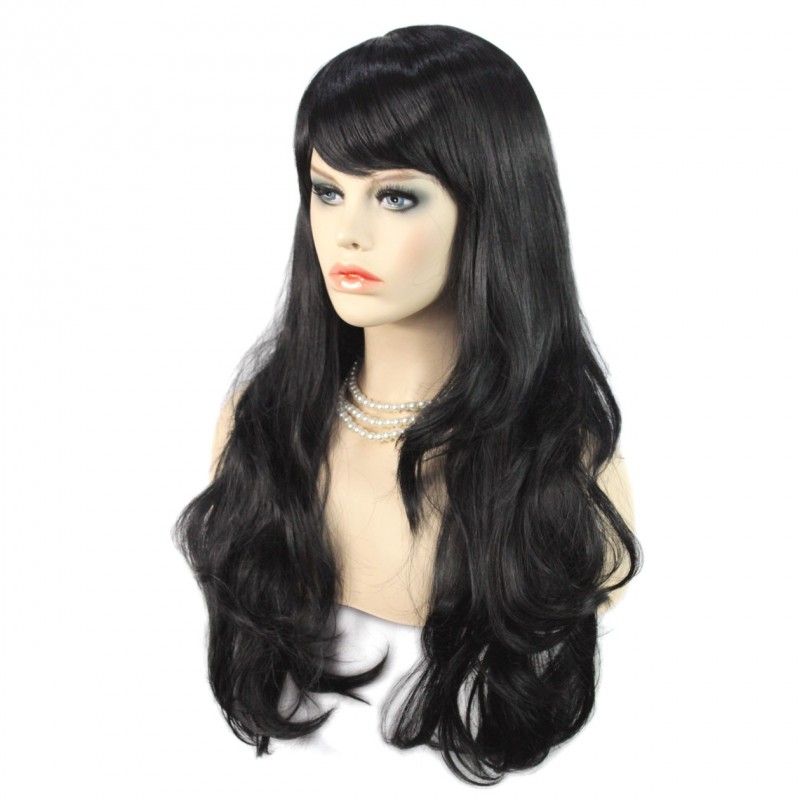 Wiwigs Sexy Beautiful Long Layered wavy wig Jet Black Wiwigs UK