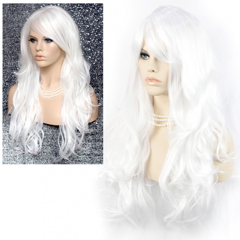 White curly online cosplay wig
