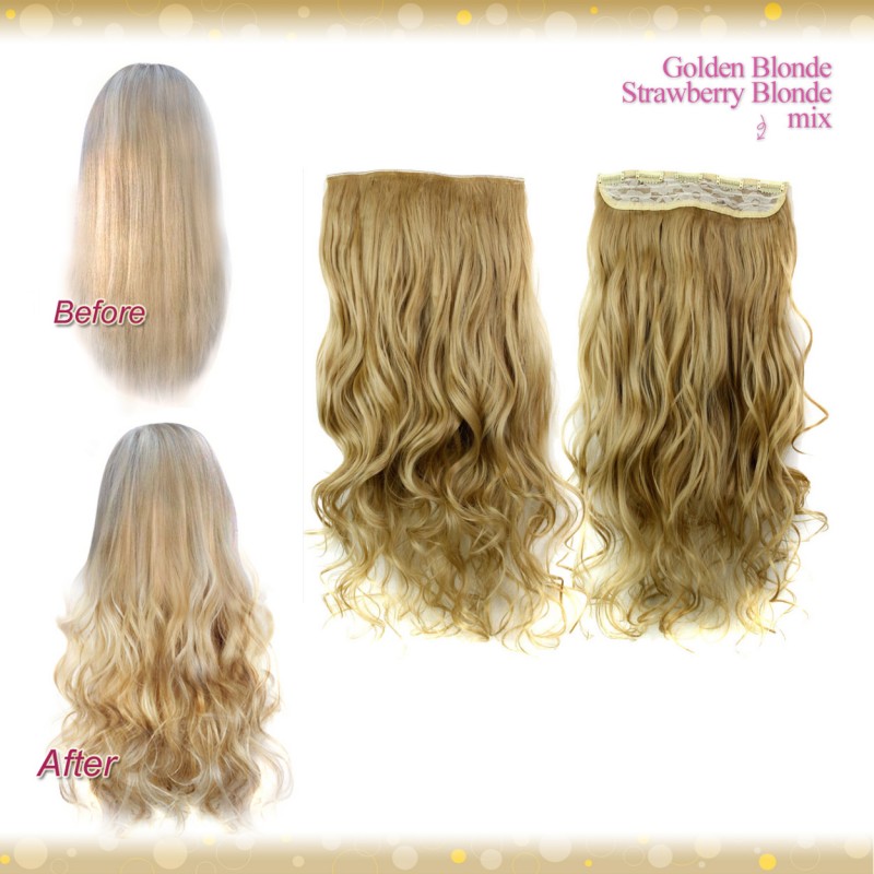 Wiwigs Half Head 1 Piece Clip In Curly Golden Blonde Mix