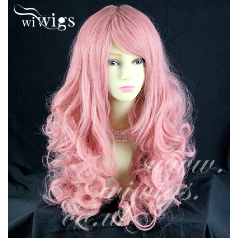 Pink wig curly hotsell