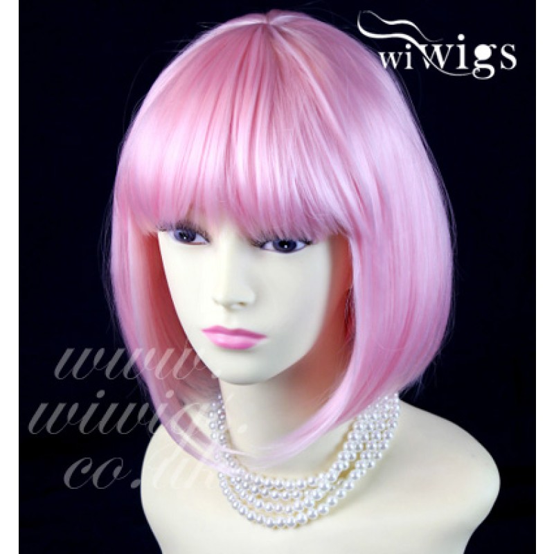 Wiwigs Cosplay Heat Resistant Pink Bob Style Short Ladies Wigs WIWIGS UK
