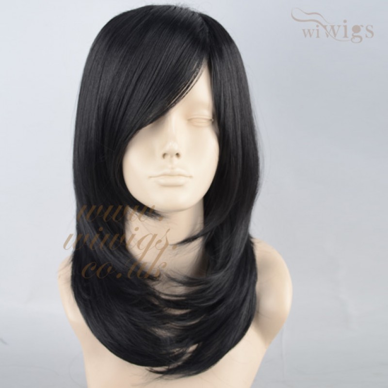 Black wig medium top