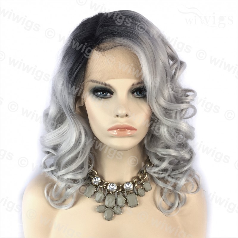 Wiwigs Wiwigs Ombre 2 Tones Lace Front Wig Curly Dark Roots Long