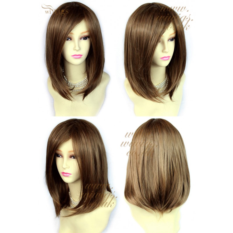 Wiwigs Faceframe Dark Brown mix Blonde Medium Wig Bob Style Ladies Wigs UK