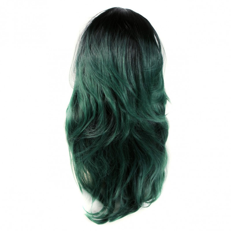 Wiwigs AMAZING Black Brown Green Long 3 4 Fall Wig Hairpiece Wavy Dip Dye Ombre hair from WIWIGS UK