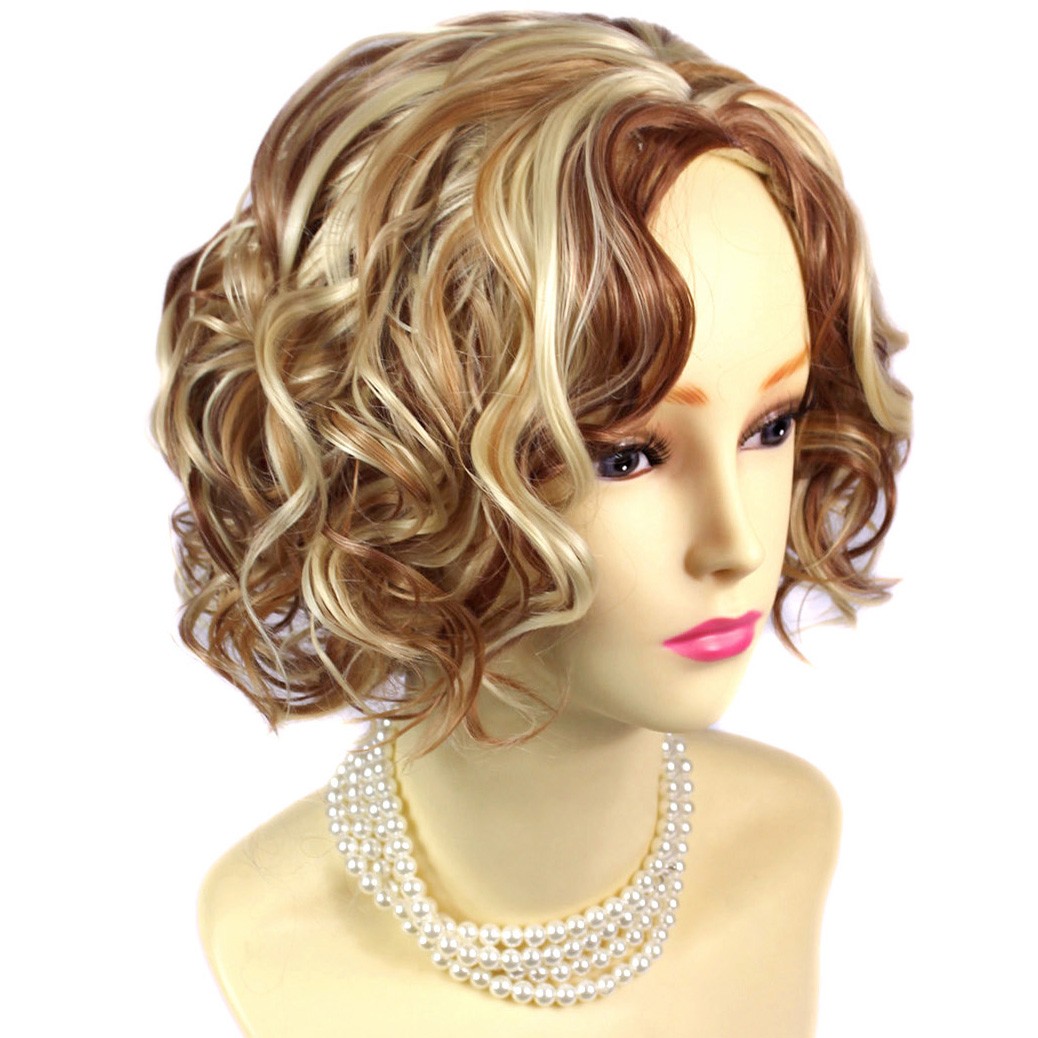 Wiwigs Lovely Short Curly Blonde Mix Red Summer Style Skin Top