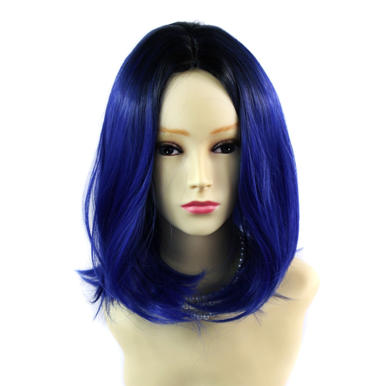 Wiwigs - Wiwigs ® Wonderful Medium Bob Style Wig Blue & Off Black Dip-Dye  Ombre Hair UK