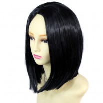 AMAZING Face Frame Soft Medium BoB Jet Black Ladies Wig skin top Hair WIWIGS UK