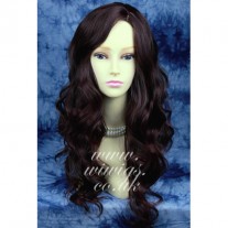 Beautiful Wavy Long Dark Brown Auburn Mix Ladies Wig