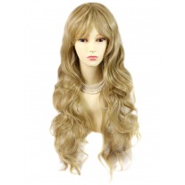 Sexy Beautiful Curly Golden Blonde Long Wavy Ladies Wigs skin top wig UK