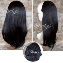 Wiwigs Jet Black Long 1 PIEC Straight Hair Extension Hairpiece