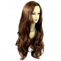 Sexy Fabulous Long Layers Wavy Cocoa Wig Light Brown Ladies Wigs Skin Top UK