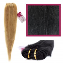 DIY Double Weft Lush 'Off Black' 16" Hair Extensions Deluxe Human Hair.