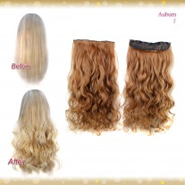 Half head 1 Piece clip In Curly Auburn Hair Extensions UK