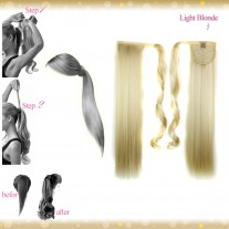 Wrap Around Clip In Pony Straight Light Blonde Hair Extension UK
