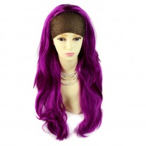 Purple Red Long 3/4 Wig Fall Hairpiece Wavy Layered Ladies Wigs from WIWIGS UK