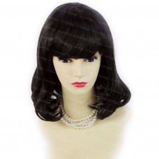 Lovely Summer Style Medium Straight Black Brown Skin Top Lady Wigs WIWIGS UK