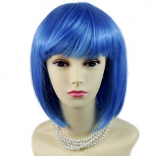 Stunning Cosplay Heat Resistant Blue Bob Style Short Ladies Wigs UK