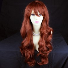 NEW Sexy Long Wavy Copper Red skin top Ladies WIGS