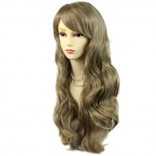 Sexy Beautiful Layered wavy ASH blonde Long Ladies Wigs Skin Top Wig UK