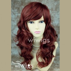Stunning Copper Red Curly Wavy Long Ladies Wigs UK 