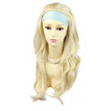 Pale Blonde Long Layered Wavy ends 3/4 Wig Fall Hairpiece Hair Piece WIWIGS UK