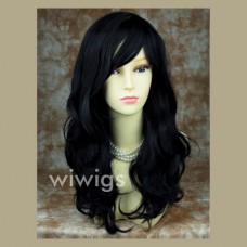Wonderful wavy Long Black Ladies Wigs UK 