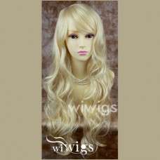 Stunning Sexy Long Wavy Layered Pale Blonde Ladies Wig